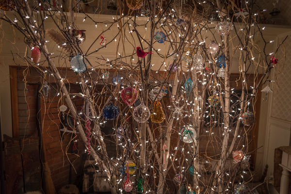 Non traditional tree. The ornaments are handblown ...