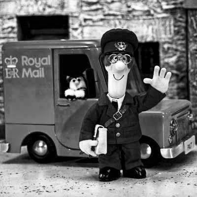 Postman pat in black&white with his cat...