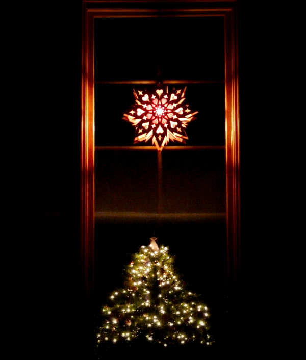 Christmas Star with Christmas Tree reflected in lo...