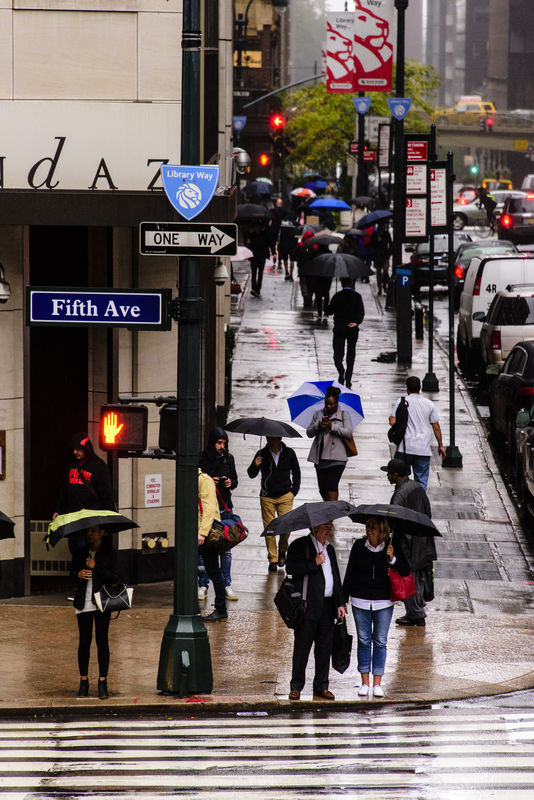 Fifth Avenue in the Rain (Color)...