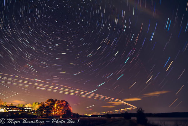 Stacked star trails with the 24 mm Rokinon o D810...