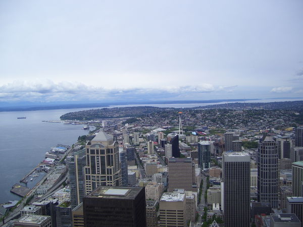 From the Columbia Tower looking at the Space Needl...