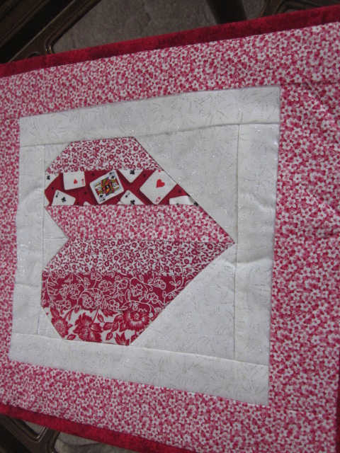 A little stripped heart quilt that I made...