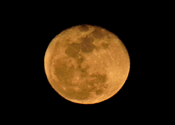 Nice orange blurry winter moon...