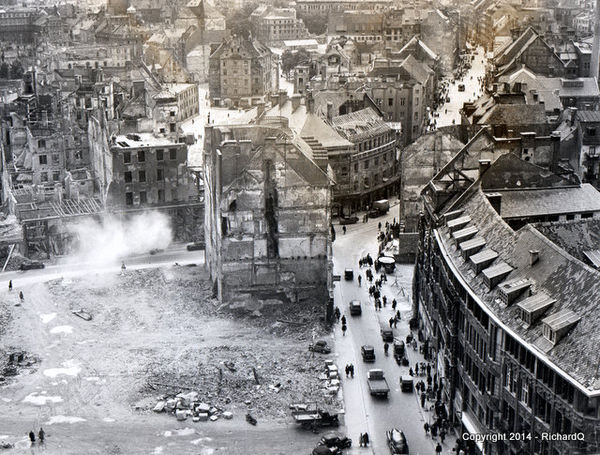 A pigeon's eye-view of WW II damage in Munich's ce...