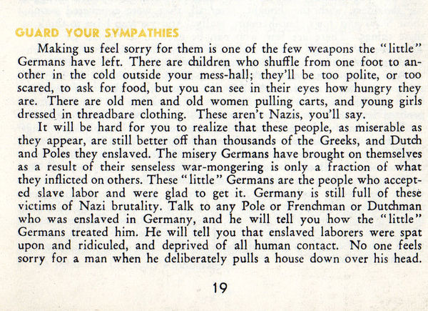 Excerpt from 1945 Occupation Information brochure...