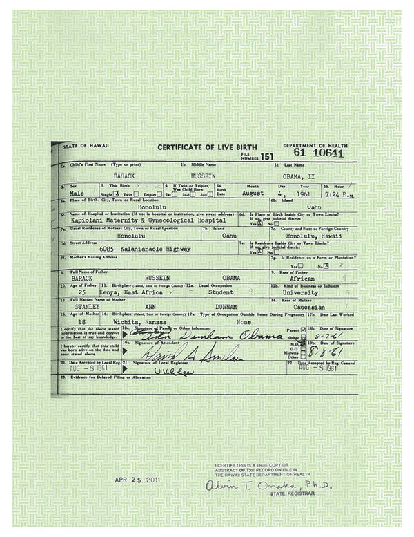 Obama's Phony Birth Certificate...
