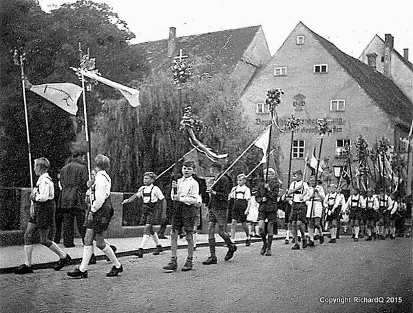 A Catholic religious procession in Erding, Bavaria...