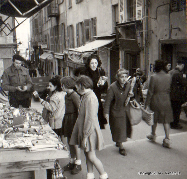 December, 1946, Street scene in Nice, French Rivie...