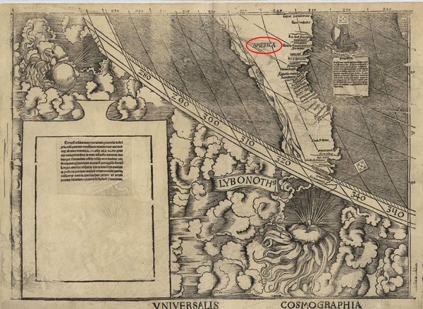 Lower left section of Waldseemuller's map...