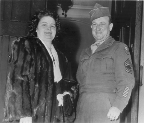 Master sergeant Woods and his wife Hazel, a nurse...