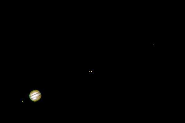 Jupiter with the Great Red Spot and 4 Moons...