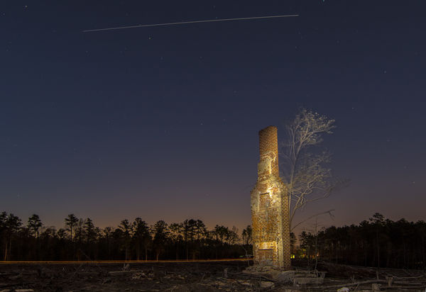 ISS flying over the chimney....
