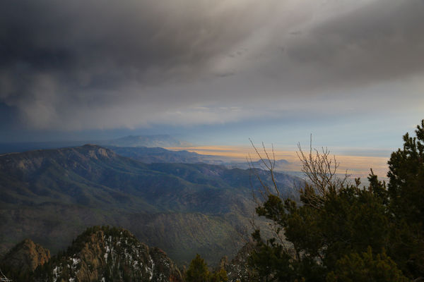 Looking South from the Crest. Manzano Mts in dista...