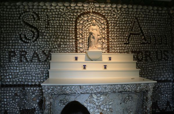 The altar in the shell chapel...