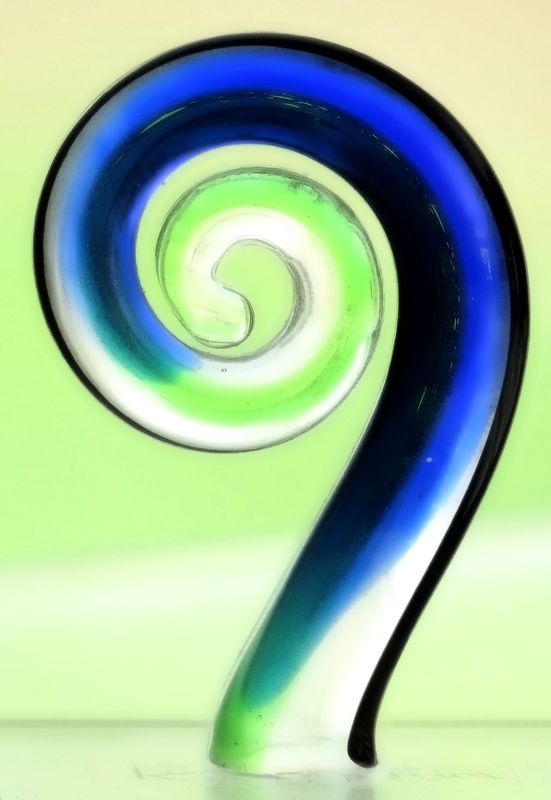 This 2" art glass is called a Koru which is a symb...
