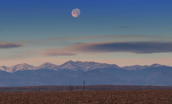 Moon Setting Over The Rockies...