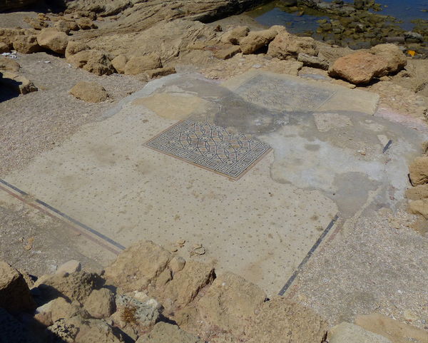 Mosaic floor, Herod the Great's castle, Caesarea...