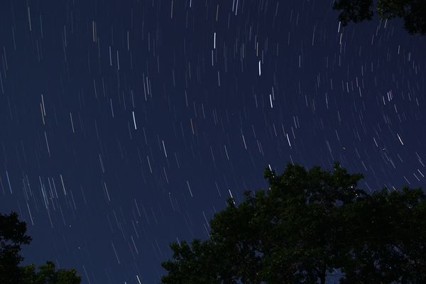 Star trails from the side of our house.  Never tho...