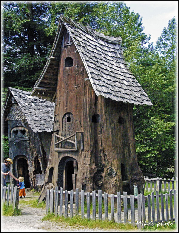 Tree stump houses....