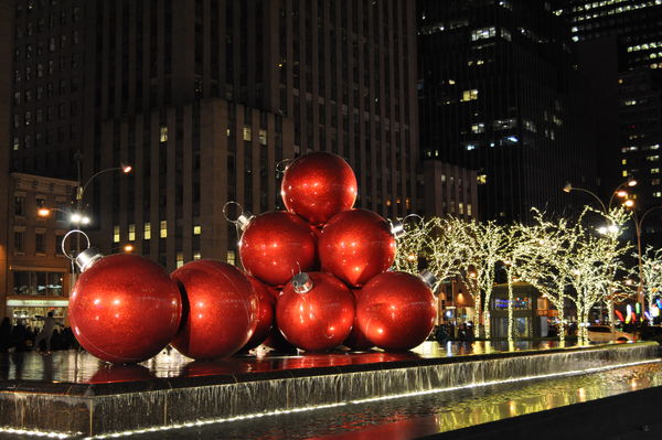 Christmas decorations, Sixth Avenue NYC...