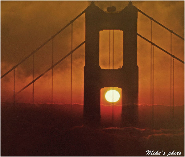 Foggy sunrise, Golden Gate Bridge...