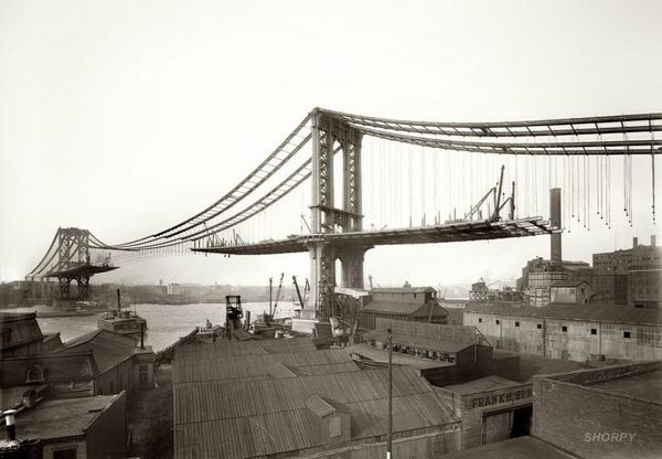 15-View of Manhattan Bridge from Brooklyn in 1909...