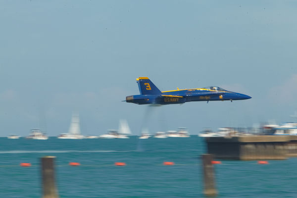 Blue Angel flying LOW over Lake Michigan...