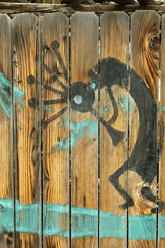 Old gate with southwestern art...