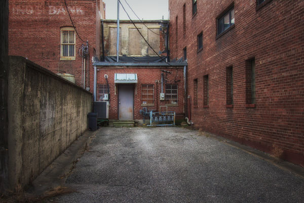 The rear alley entrance to one of the businesses....