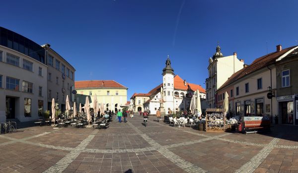 Castle sq. (Grajski trg) in the old town of Maribo...
