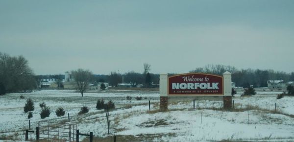 The sign welcoming travelers to Norfolk...