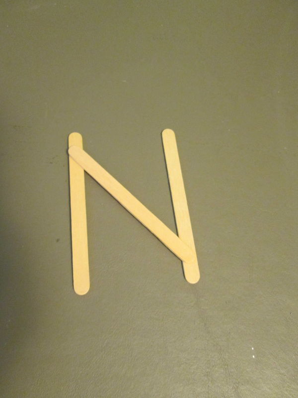Pop Sticks form an "N"...