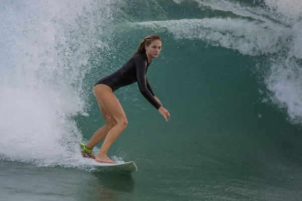 Best woman surfer I've seen. Hung right with the g...