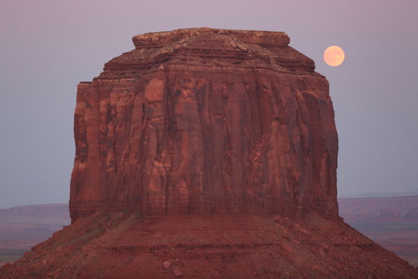 Moon rising over Monument Valley...