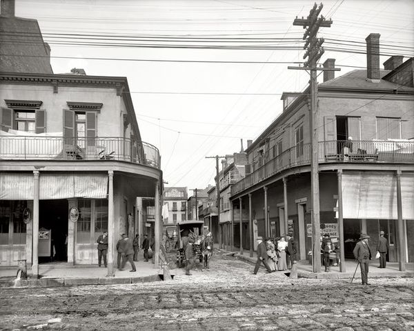 New Orleans circa 1906. "Italian headquarters, Mad...