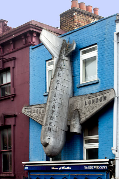 Camden Town store with plane replica...