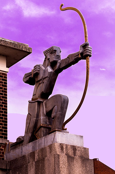 Archer atop East Finchley tube station...