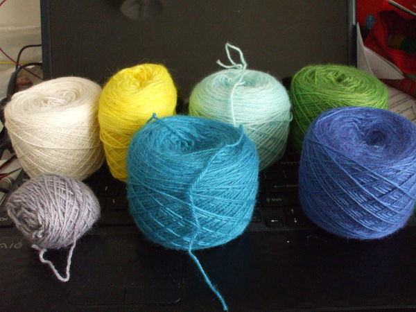 The Alpaca that my friend dyed for me, for the jac...