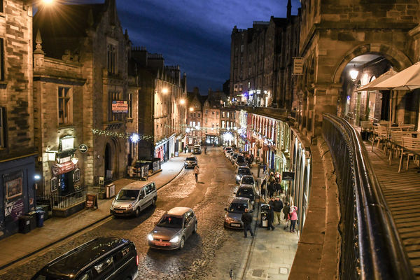 Looking down at Victoria Street from the terrace...
