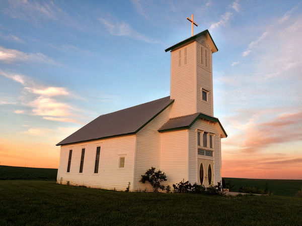 Country Church at sunset in SW iowa...