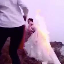 2017 - - Bride begins freaking as fire goes wild...