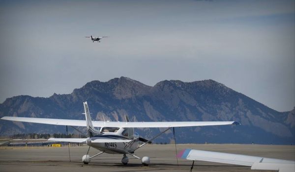 Taking off at Rocky Mountain Metro Airport, Colora...
