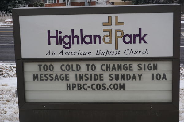 Lets the parishoners as to why the sign hasn't bee...