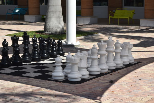 Large chess set at Ft Myers Library...
