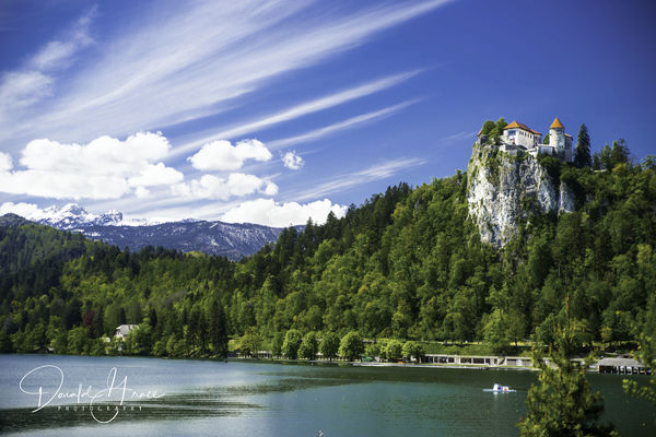 Bled Castle overlooking Bled Lake, Slovenia...