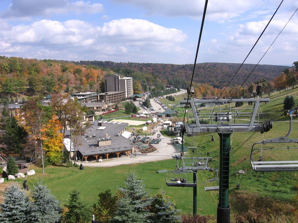 Looking down from ski lift...