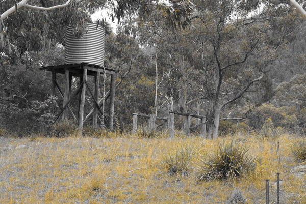 Old water tank near the school house....