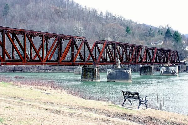 RR bridge over the Gauley River...