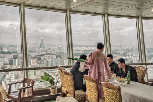 Lunch in the Yanggokdo Hotel, Pyongyang, NK...